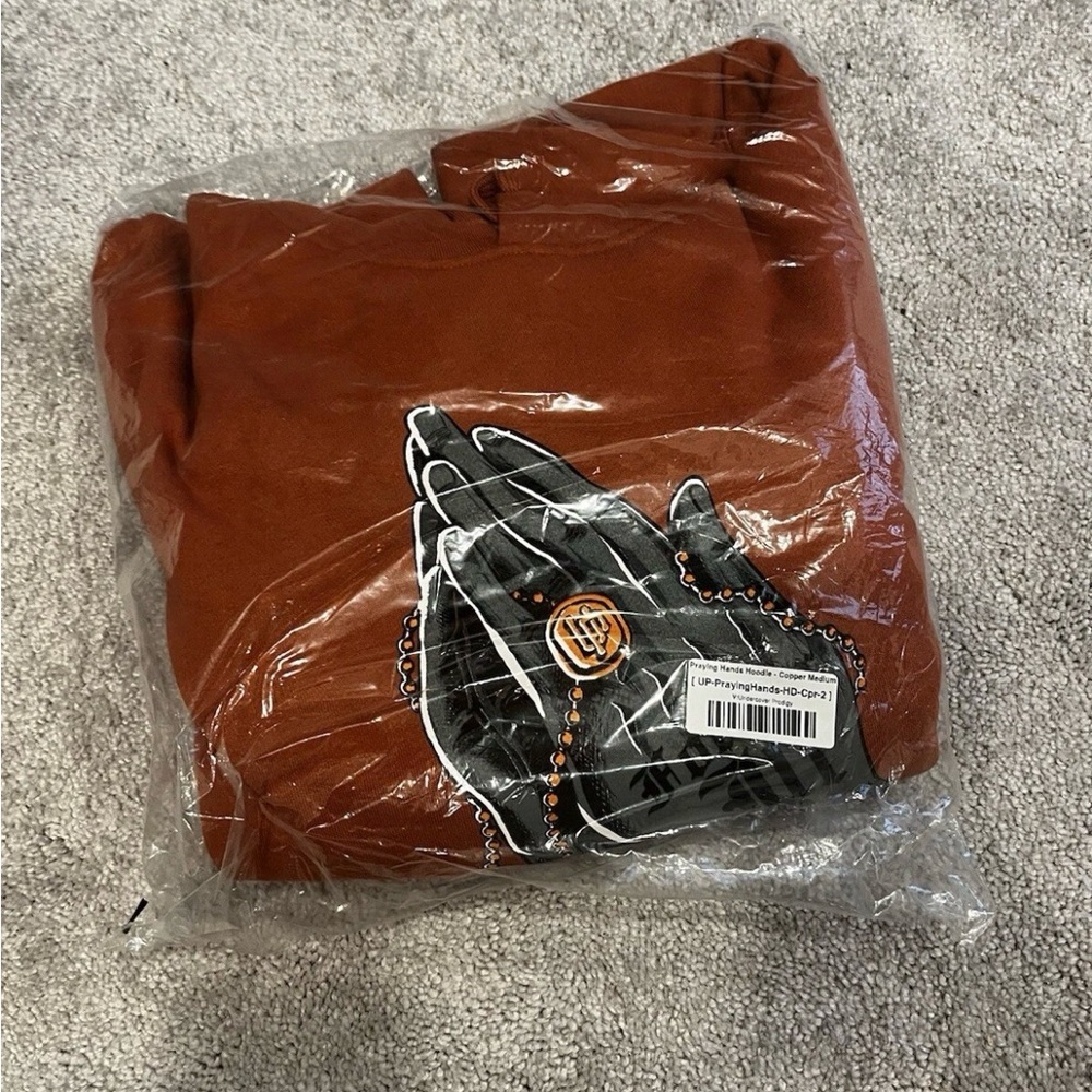 Rust Orange Hoodie with Graphic Design